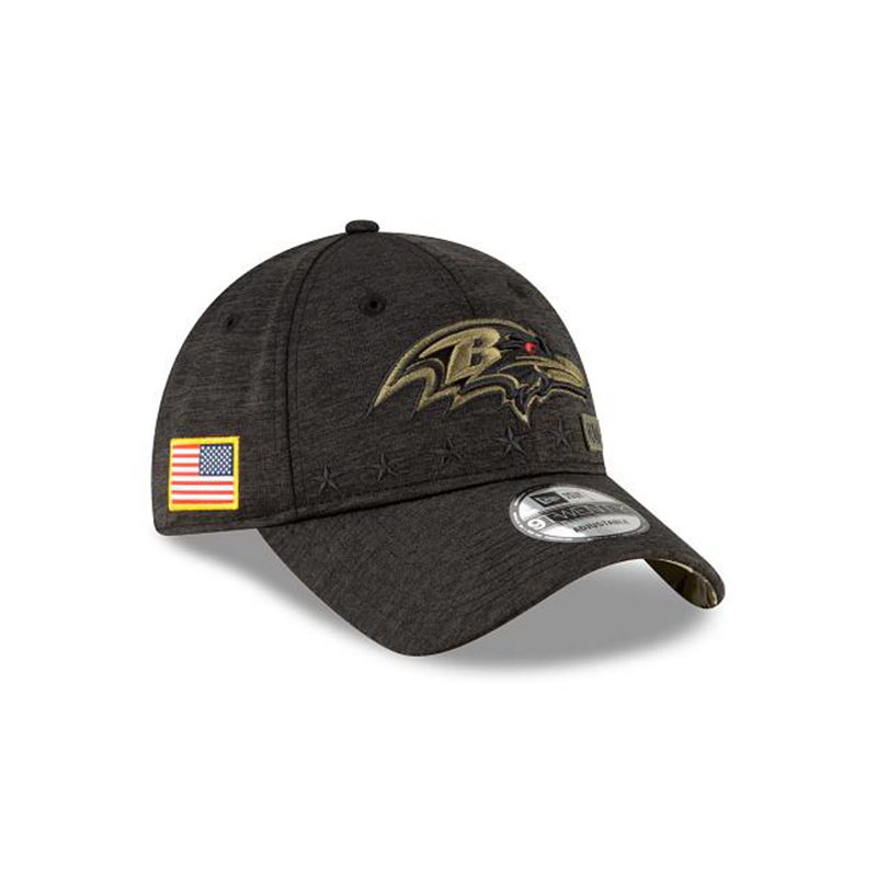 NFL Baltimore Ravens Salute To Service 9Twenty Adjustable (TZQ7283) - Black New Era Caps